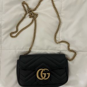 SOLD Gucci marmont matelessé leather super mini bag